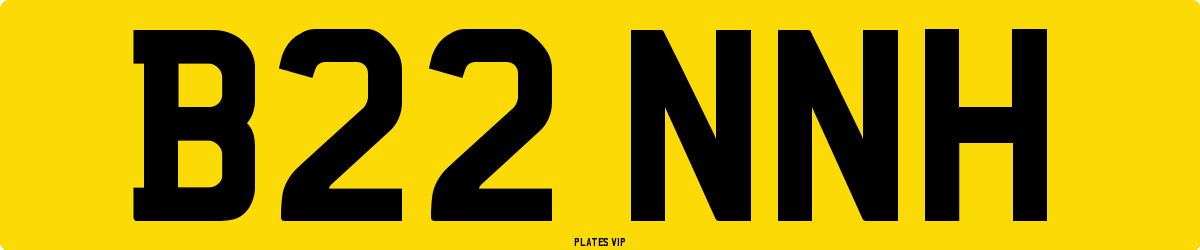 B22 NNH Number Plate