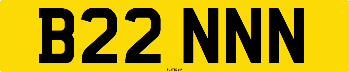 B22 NNN Number Plate