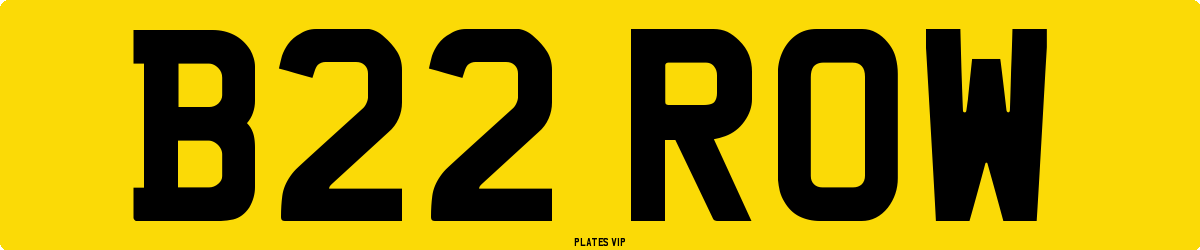 B22 ROW Number Plate