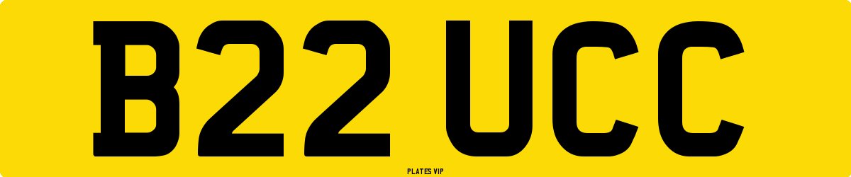 B22 UCC Number Plate