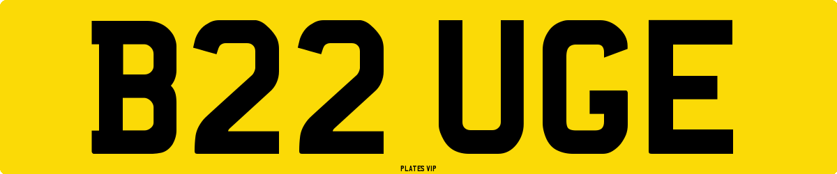 B22 UGE Number Plate