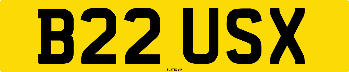 B22 USX Number Plate