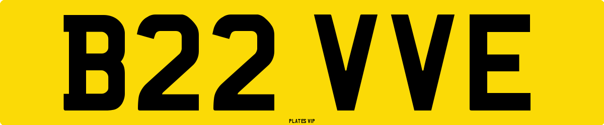 B22 VVE Number Plate