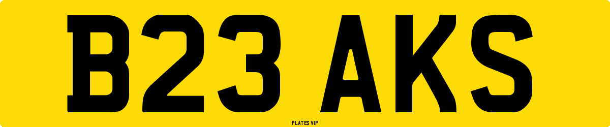 B23 AKS Number Plate