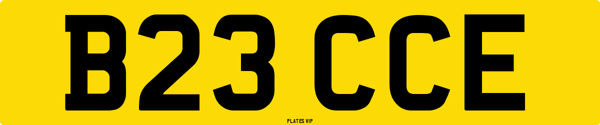 B23 CCE Number Plate