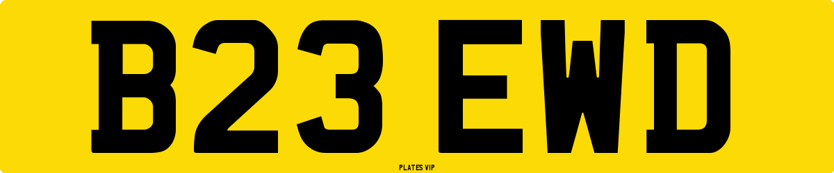 B23 EWD Number Plate