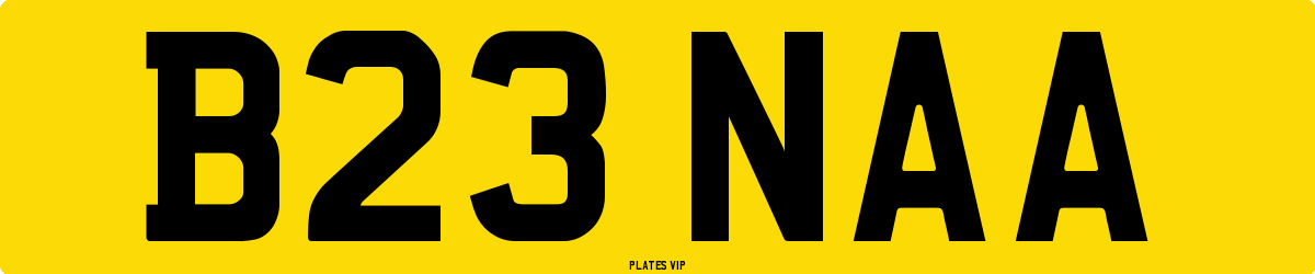 B23 NAA Number Plate