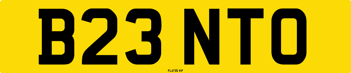 B23 NTO Number Plate