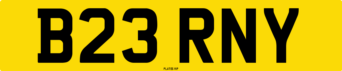B23 RNY Number Plate