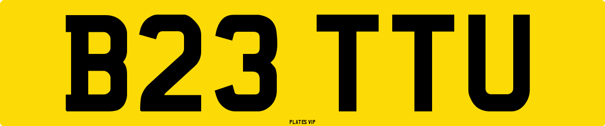 B23 TTU Number Plate