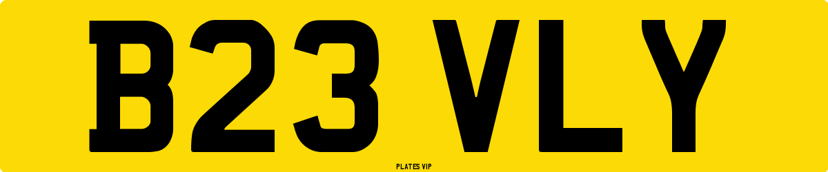 B23 VLY Number Plate
