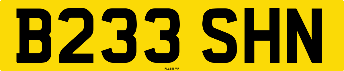 B233 SHN Number Plate