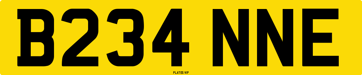 B234 NNE Number Plate