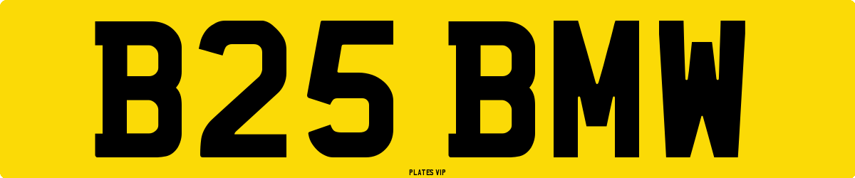 B25 BMW Number Plate