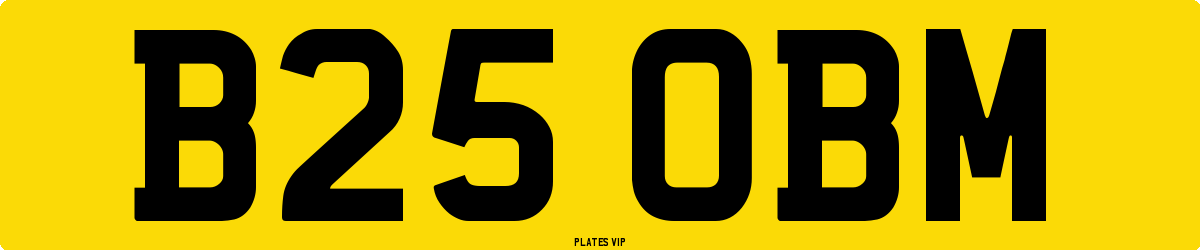 B25 OBM Number Plate