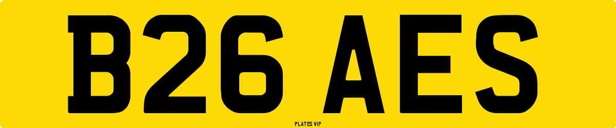 B26 AES Number Plate