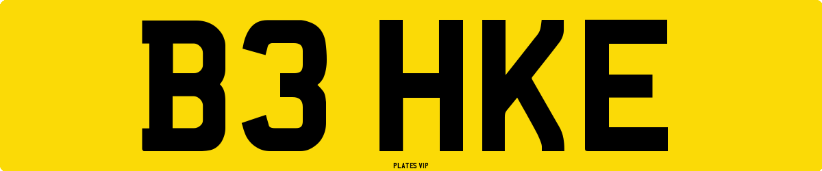 B3 HKE Number Plate