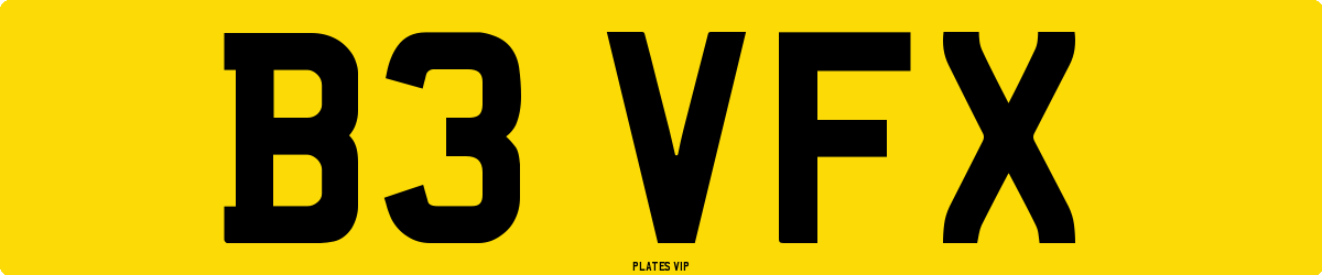 B3 VFX Number Plate