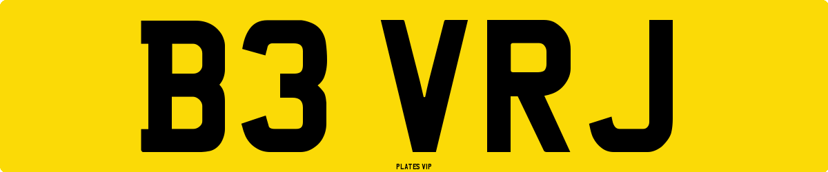B3 VRJ Number Plate