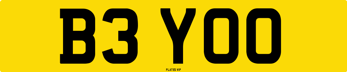 B3 YOO Number Plate