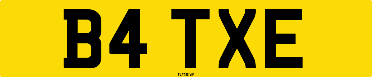 B4 TXE Number Plate