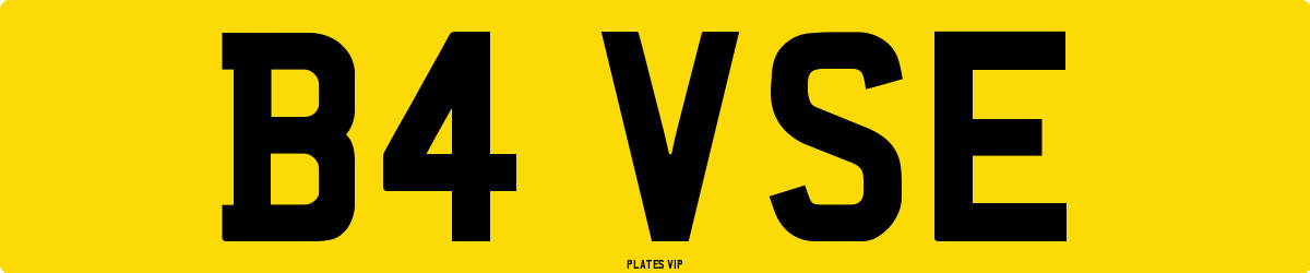 B4 VSE Number Plate