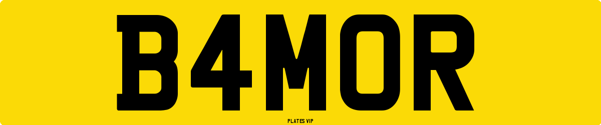 B4MOR Number Plate