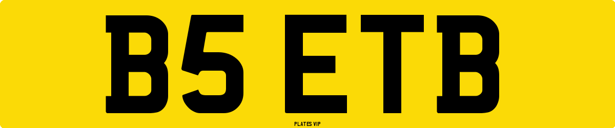 B5 ETB Number Plate