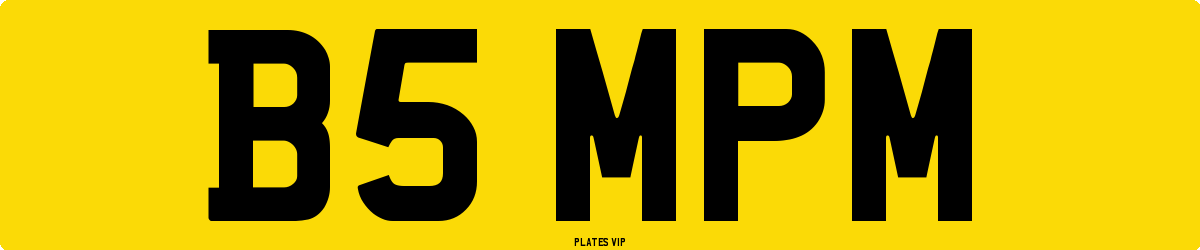 B5 MPM Number Plate