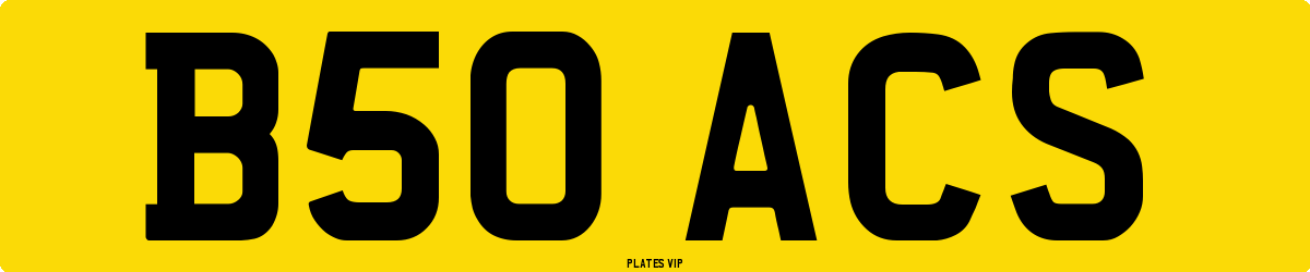 B50 ACS Number Plate