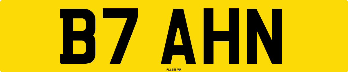 B7 AHN Number Plate