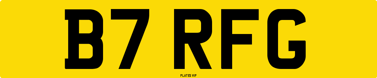 B7 RFG Number Plate