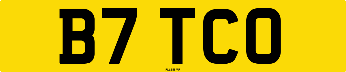 B7 TCO Number Plate