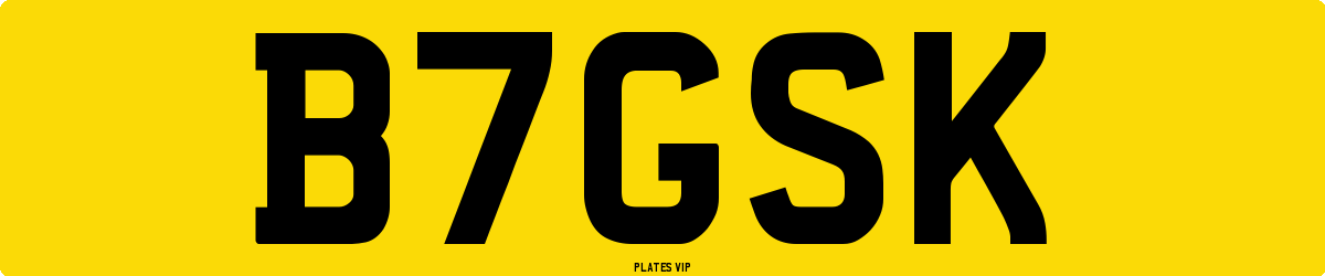 B7GSK Number Plate