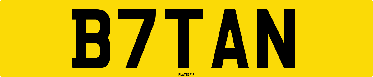 B7TAN Number Plate