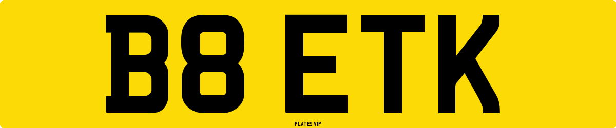 B8 ETK Number Plate
