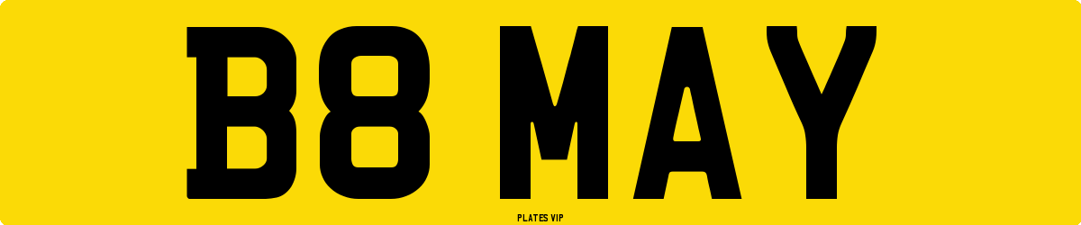 B8 MAY Number Plate