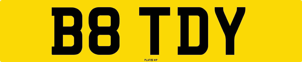 B8 TDY Number Plate