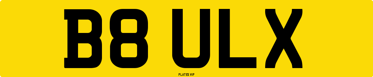B8 ULX Number Plate
