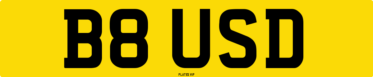 B8 USD Number Plate