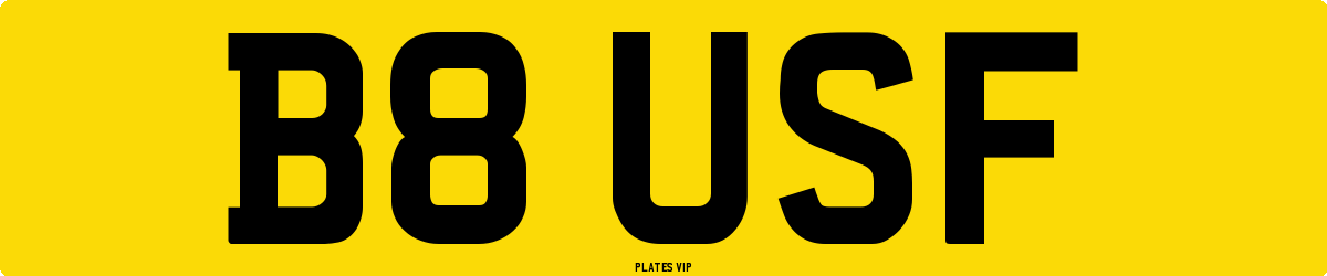 B8 USF Number Plate