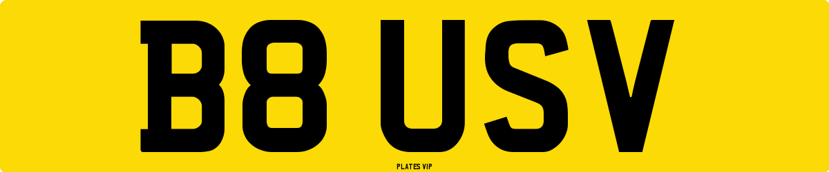 B8 USV Number Plate