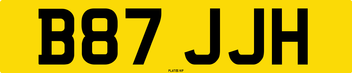 B87 JJH Number Plate