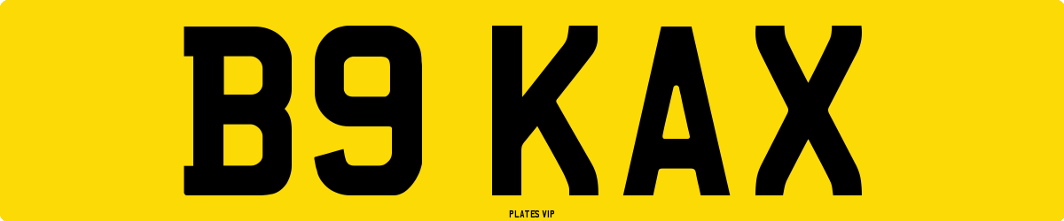 B9 KAX Number Plate