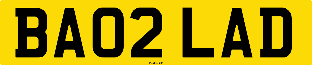 BA02 LAD Number Plate