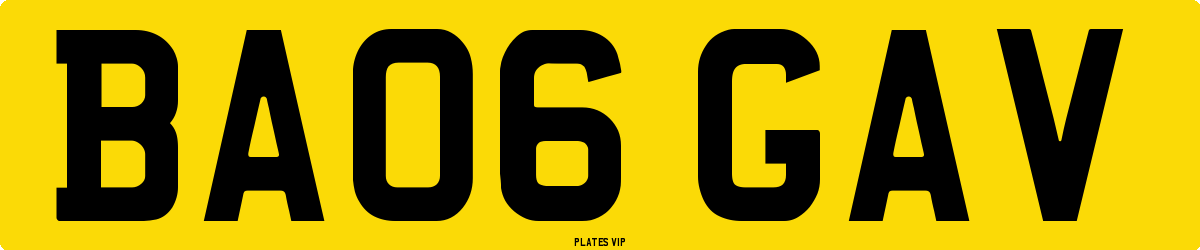 BA06 GAV Number Plate