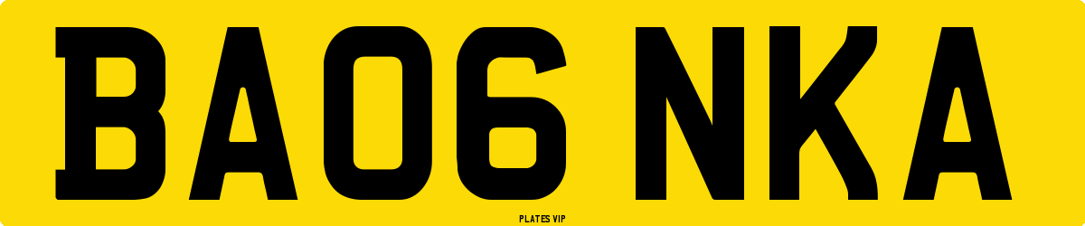 BA06 NKA Number Plate