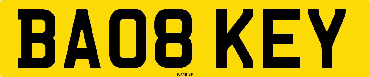 BA08 KEY Number Plate
