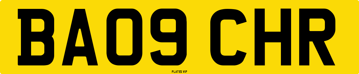 BA09 CHR Number Plate