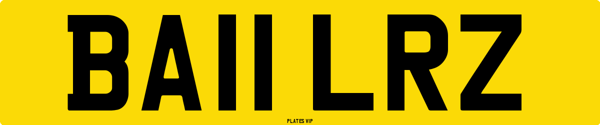 BA11 LRZ Number Plate